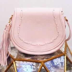 Gigi New York “Jenni” Saddle Bag in Petal Pink